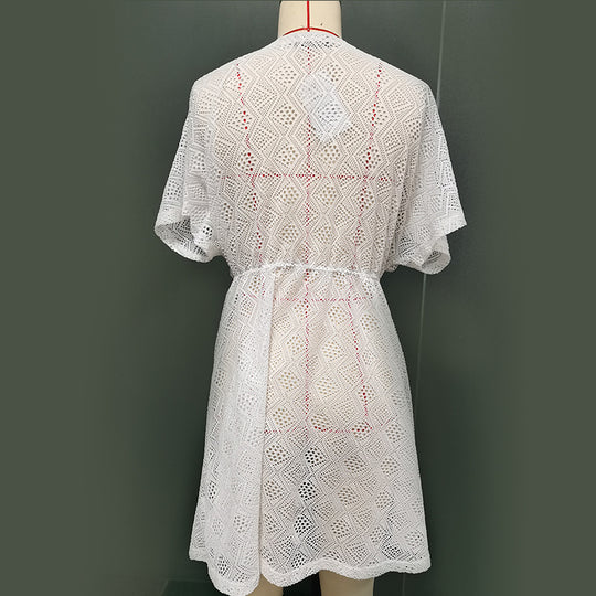 Damen eleganter Häkel-Strandüberwurf R&B