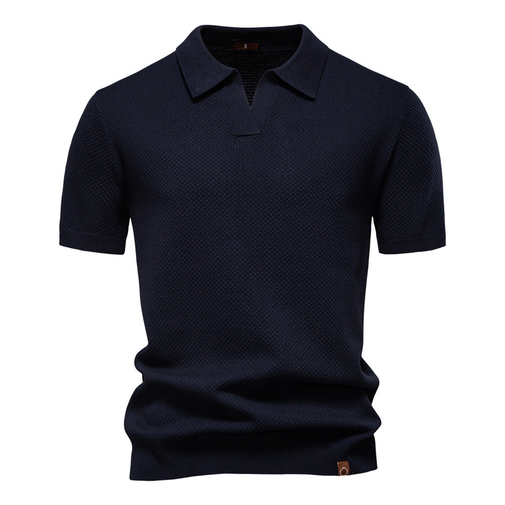 Herren Kurzärmliges Polo-Shirt mit strukturiertem Design R&B