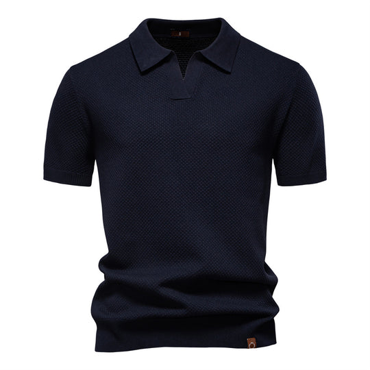 Herren Kurzärmliges Polo-Shirt mit strukturiertem Design R&B