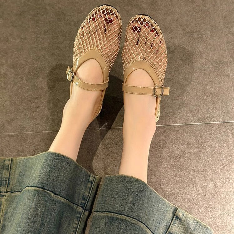 Damen elegante Ballerinas mit Netzdesign R&B