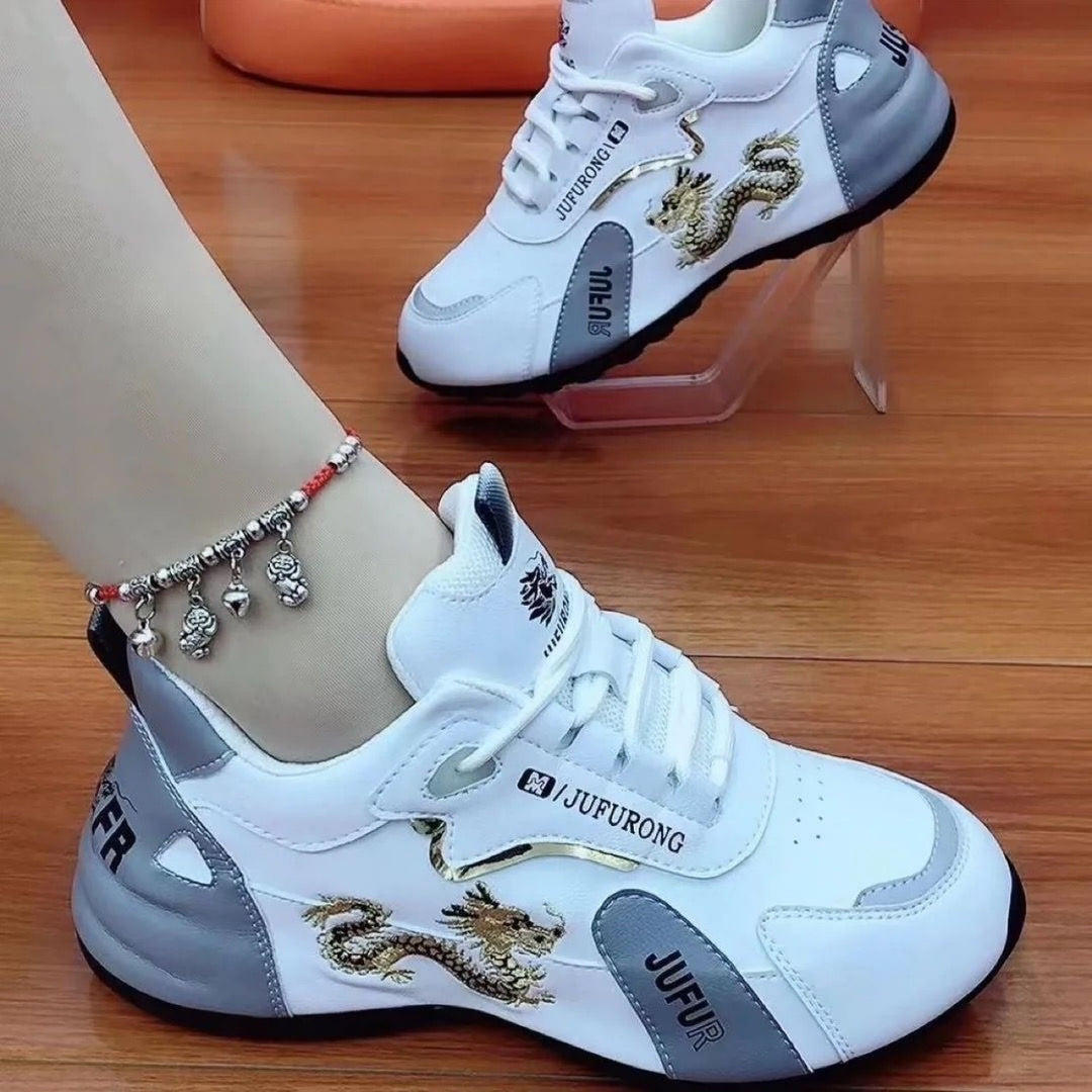 Damen Sportliche Sneakers mit trendigem Drachenmuster R&B
