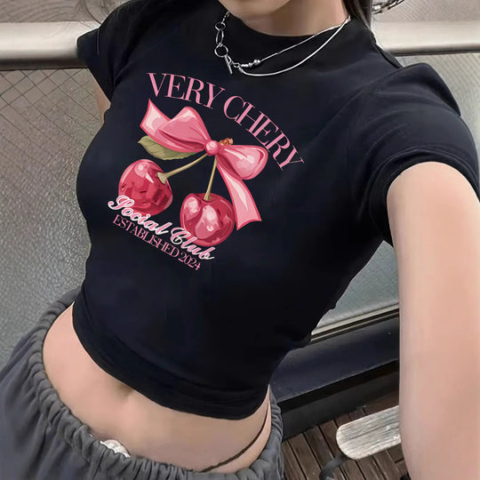 Damen Crop-T-Shirt mit inspirierendem Schriftzug R&B