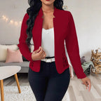 Damen Elegante Blazerjacke mit feinen Häkelverzierungen R&B