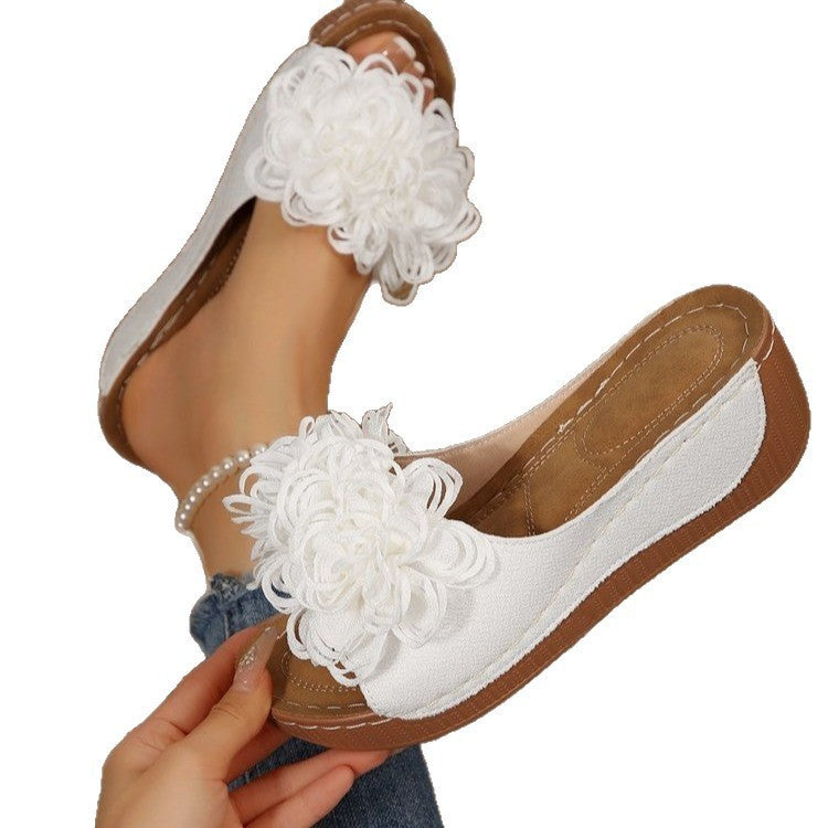Damen blumenverzierte Clogs mit ergonomischer Fußbett