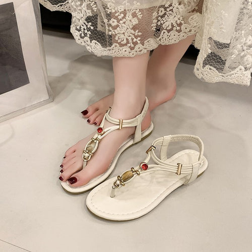 Damen modebewusste Zehentrenner mit elegantem Schmuckdetail R&B