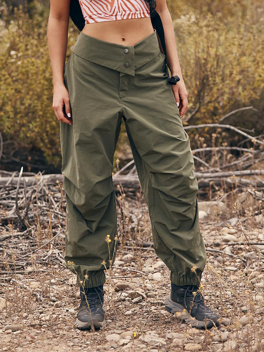 Damen Outdoor-Hose mit elastischem Bündchen und knöpfbarem Verschluss R&B