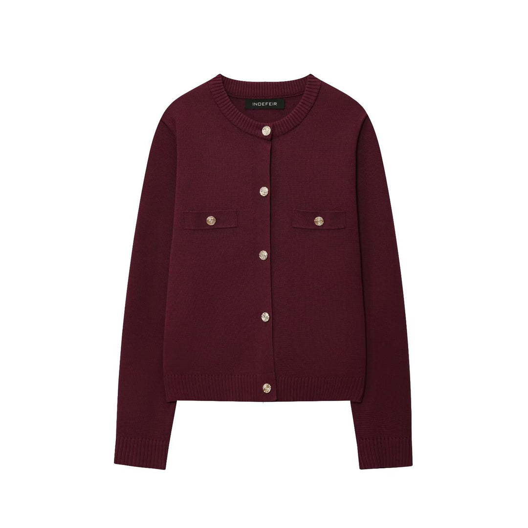 Damen Cardigan mit Knopfdetails und Brusttaschen R&B