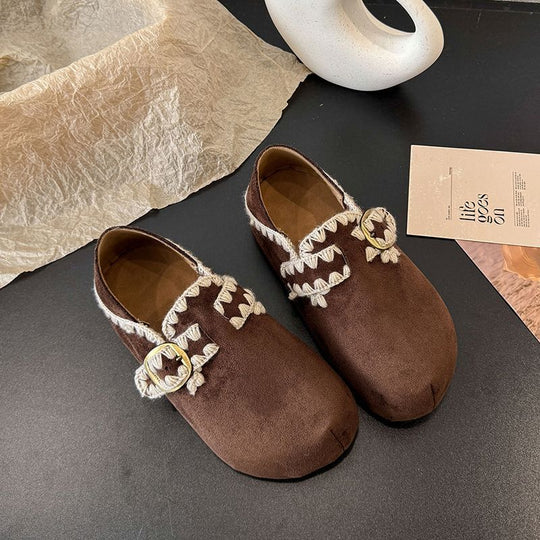 Damen Bequeme Mokassins mit dekorativem Schnallen-Detail und weichem Innenfutter R&B