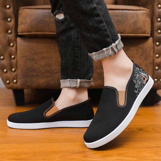 Damen modische Stoffslipper mit elegantem Stickmuster R&B