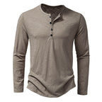 Herren Langarm-Henley-Shirt aus hochwertiger Baumwolle mit modernem Schnitt