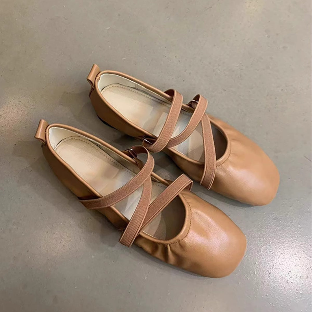 Damen Ballerinas mit modischem Riemen und komfortablem Fußbett R&B