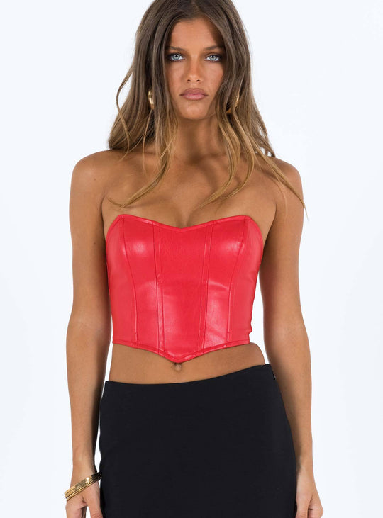 Damen Cropped Oberteil mit kunstvollem Knoten und strukturiertem Kunstleder R&B
