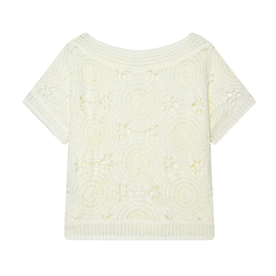 Damen Strickoberteil mit floralem Strukturmuster R&B