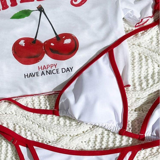Damen Bikiniset mit kreativem Kirschen-Design R&B