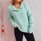 Damen lässiger Pullover mit modernem Rippdesign R&B