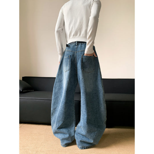 Damen Oversized Jeans mit einzigartigem Schnitt und modischen Applikationen R&B