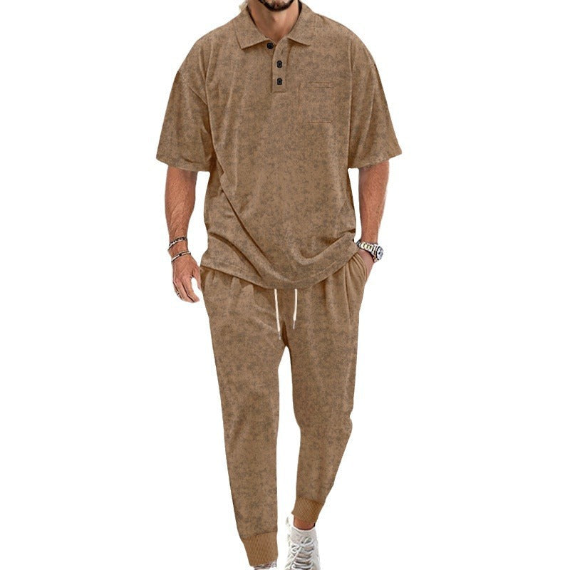 Herren lässiges Freizeit-Set aus weichem Material mit praktischem Kordelzug und elastischem Bund R&B
