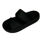 Damen komfortable Plateau-Sandalen mit breitem Doppelriemen und rutschfester Sohle R&B