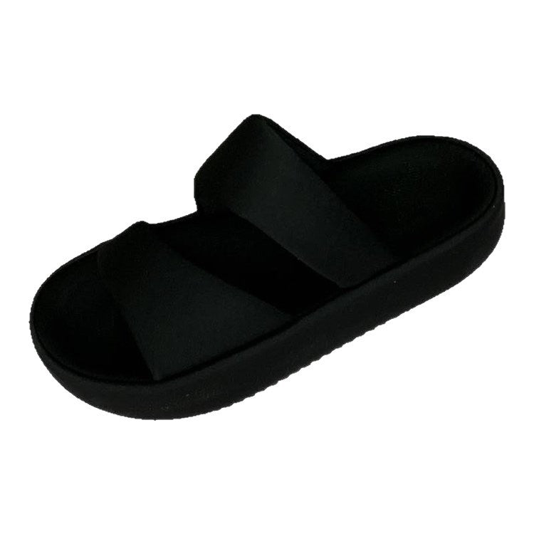 Damen komfortable Plateau-Sandalen mit breitem Doppelriemen und rutschfester Sohle R&B