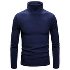 Herren hochwertiger Rollkragenpullover aus feinem Rippstrick R&B