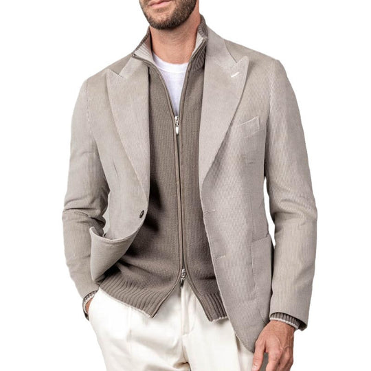 Herren Cordblazer – eleganter Herren Blazer mit Reißverschluss