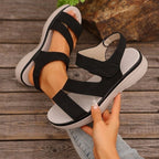Damen Komfortable Wedge-Sandalen mit verstellbaren Riemen und ergonomischer Fußbettung R&B