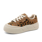 Damen Chunky Sneakers mit Leopardenmuster und bequemer Sohle R&B