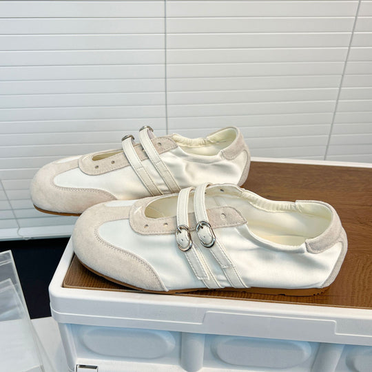 Damen elegante Schnürschuhe mit modischen Doppelriemen R&B