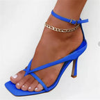 Damen elegante Absatzsandalen mit verstellbarem Riemen R&B