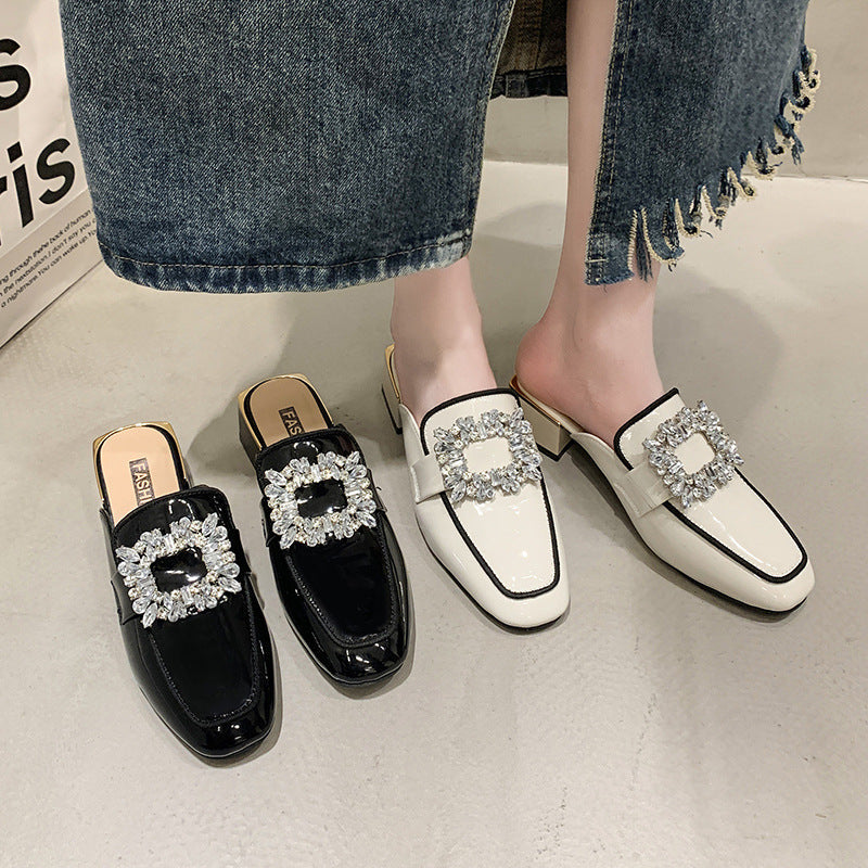 Damen Glamouröse Mules mit funkelndem Bling-Riemen