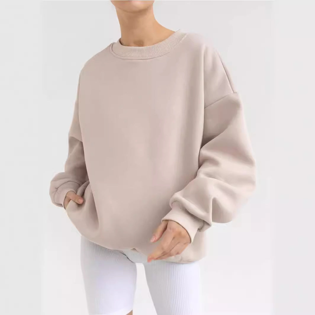 Damen Oversized Sweatshirt mit lässigem Schnitt und hohen Bündchen R&B