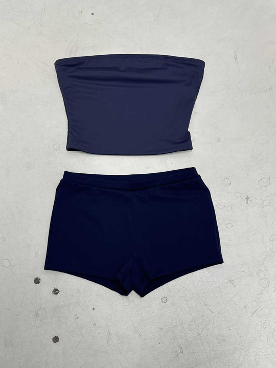 Damen Bandeau-Bikini-Set mit komfortablem Schnitt und hoher Taille R&B