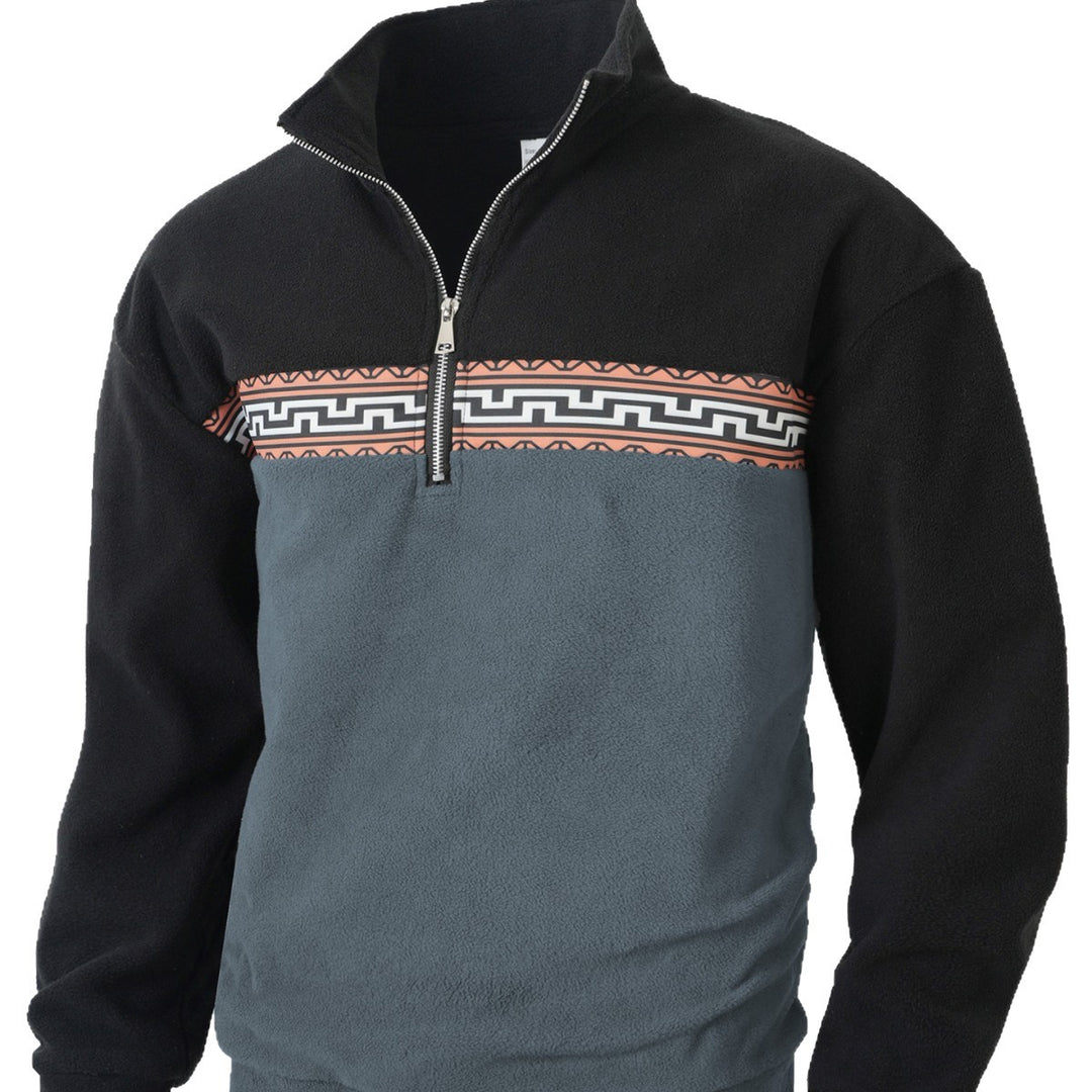 Herren Fleece Pullover mit modischem Stehkragen R&B