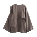 Damen modischer Umhangpullover aus weichem Material R&B