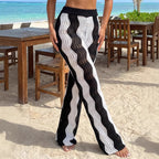 Damen Häkel-Strandhose mit Wellenmuster R&B