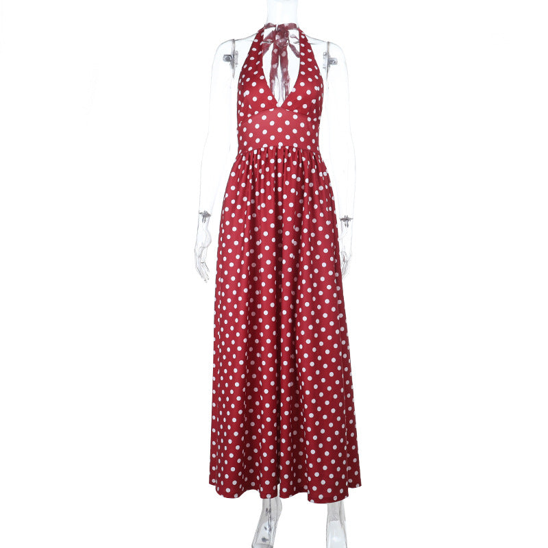 Damen Maxikleid mit Halterneck und punktemuster R&B