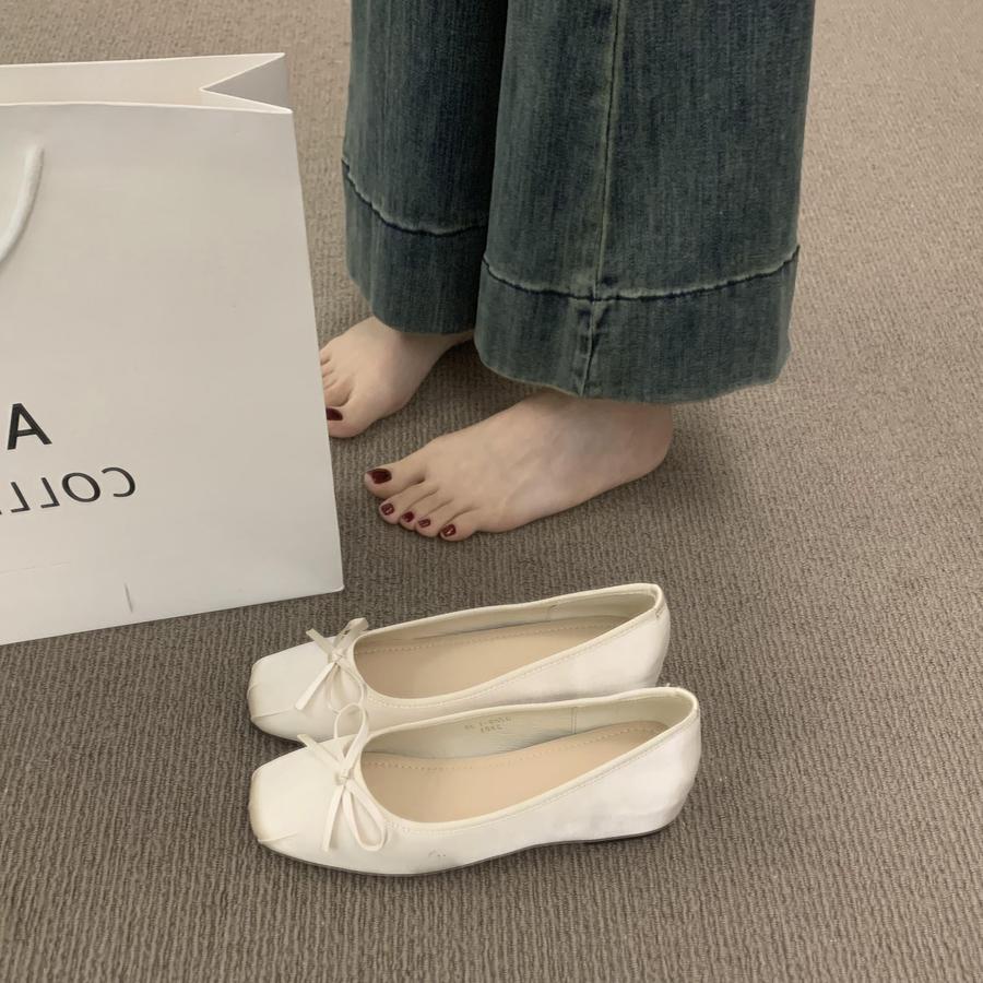 Damen klassische Ballerinas mit dekorativem Schleifenakzent und flexibler Sohle R&B
