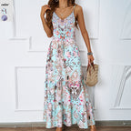 Damen Maxikleid mit verspieltem Muster und fließendem Schnitt R&B
