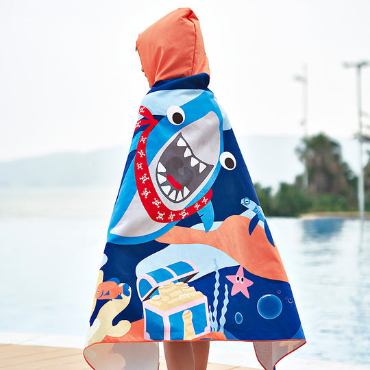 Unisex Strandponcho mit Hai-Motiv R&B