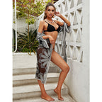 Damen luftiger Strand-Kimono mit zartem Häkelmuster R&B
