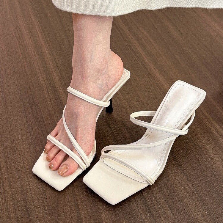 Damen elegante offene Sandalen mit hochwertigem Riemendesign R&B