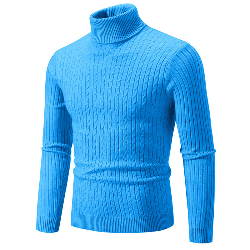 Herren Rollkragenpullover mit strukturiertem Kabelstrickdesign R&B