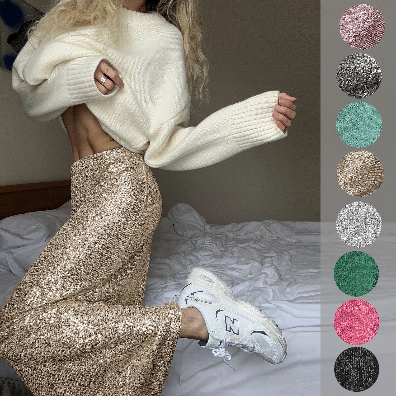 Damen Glitzernder Maxi-Rock mit schmalem Schnitt und hohem Bund R&B
