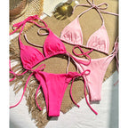 Damen Triangel-Bikini mit modischen Bindändern