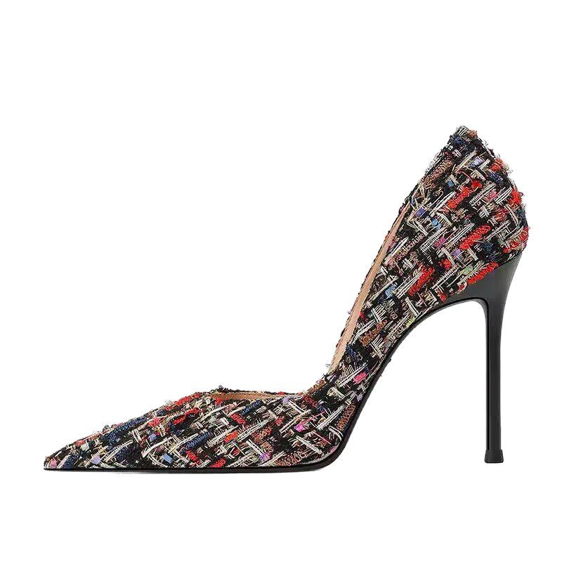 Damen elegante spitze High Heel Pumps mit geflochtenem Design R&B