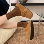 Damen Clogs aus hochwertigem Wildleder mit modischem Schnallenverschluss R&B
