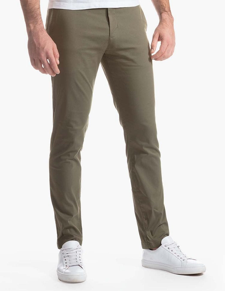 Herren elegante Chinohose mit elastischem Bund und schmalem Schnitt R&B