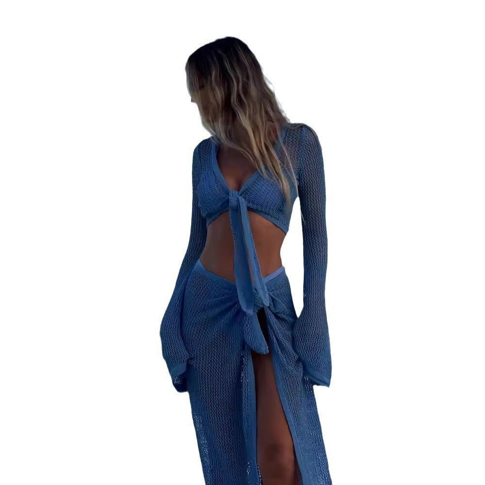 Damen luftiger Häkel-Strandkleid R&B