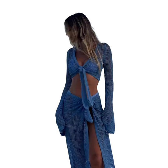 Damen luftiger Häkel-Strandkleid R&B