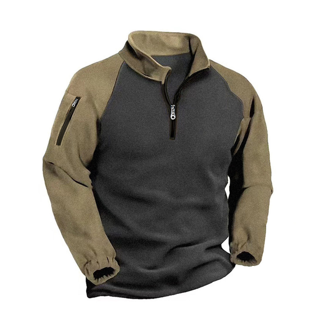 Herren funktionale Fleecejacke mit Stehkragen und Reißverschluss R&B